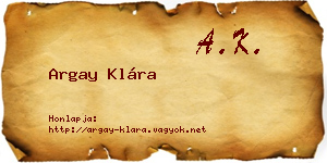 Argay Klára névjegykártya